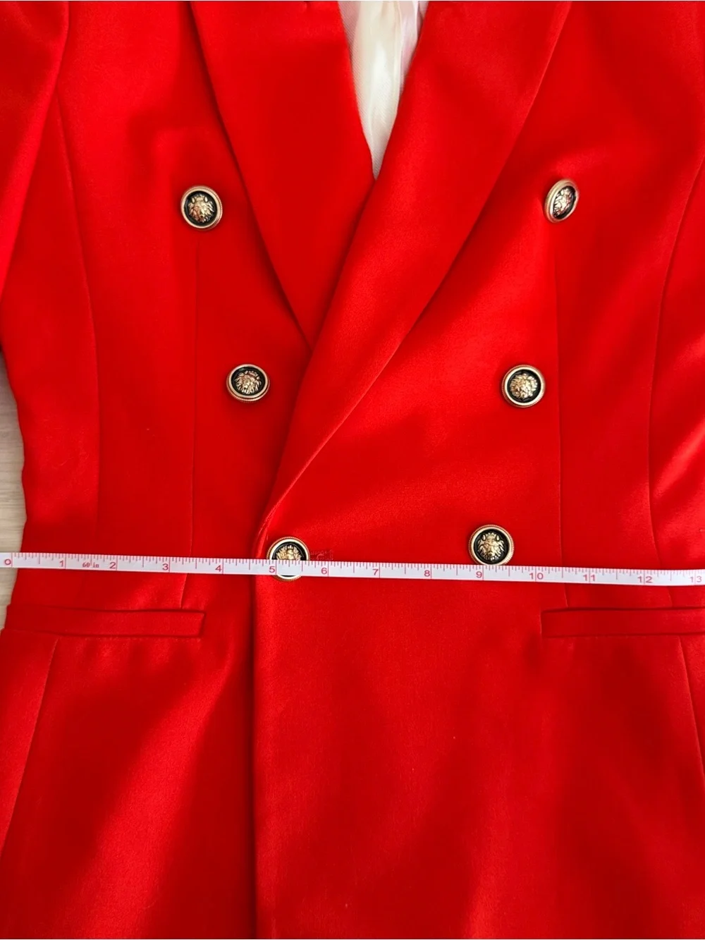 Zara Vibrant Double Breasted Burnt Orange Blazer with gold buttons - Picture 5 of 10